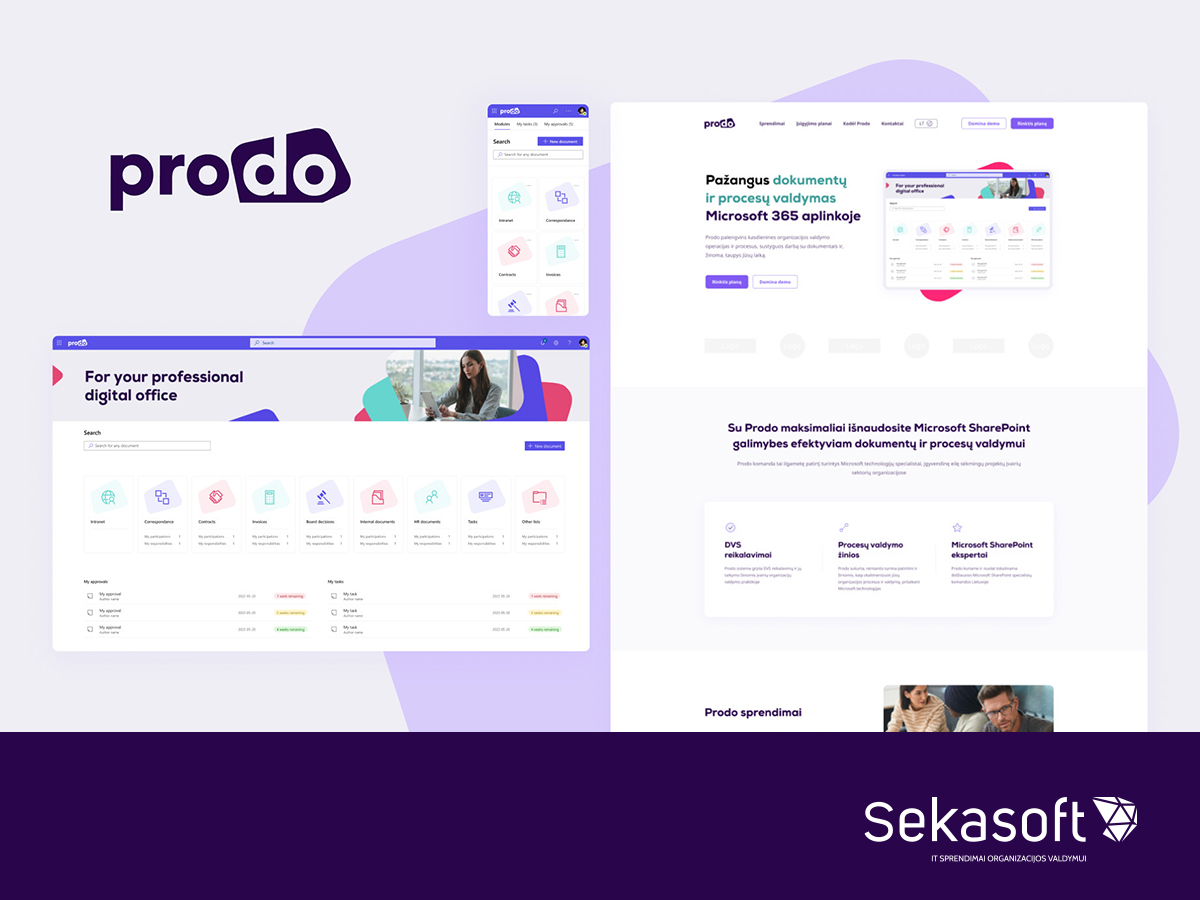 Pirmojo projekto etapo dizaino sprendimai. UAB „Sekasoft“