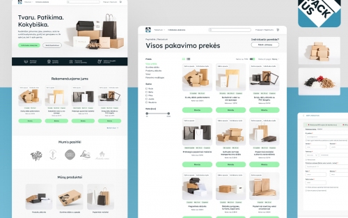 Pirmojo projekto etapo dizaino sprendimai. UAB „Packus“